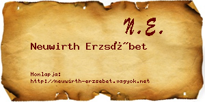 Neuwirth Erzsébet névjegykártya