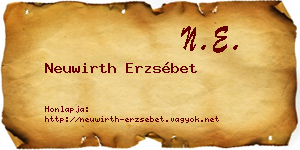 Neuwirth Erzsébet névjegykártya